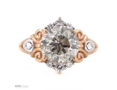 14K ROSE GOLD, CHAMPAGNE DIAMOND AND DIAMOND, ANTI...