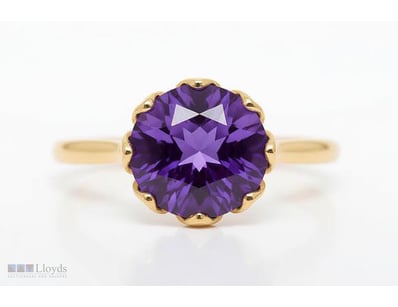 NATURAL AMETHYST RING ON 925 SILVER - WITH CERTIFI...