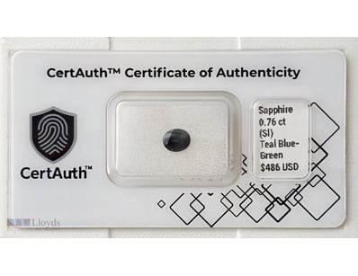 CERTIFIED 0.76CT NATURAL TEAL SAPPHIRE – TEAL BLUE...