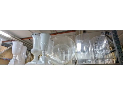 Elegant collection of white  decorative vessels an...