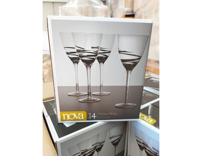 RRP: $270 BOX LOT-QTY 6 x Nova White Wine Glasses ...