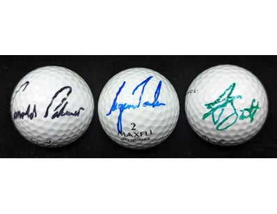 THREE SIGNED GOLF BALLS

Three Signatures Includ...