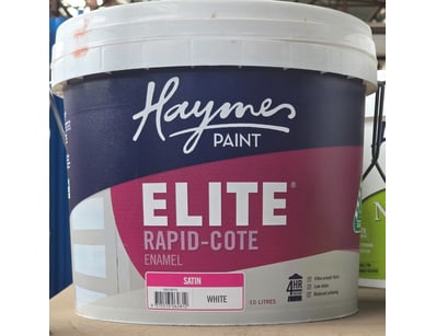 Haymes paint, elite rapid-cote, enamel, satin, whi...
