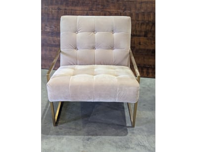 Occasional chair, gold coloured frame, beige velve...