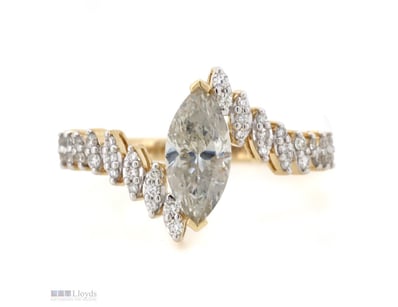 14K YELLOW GOLD AND DIAMOND, DRESS RING.      

Th...