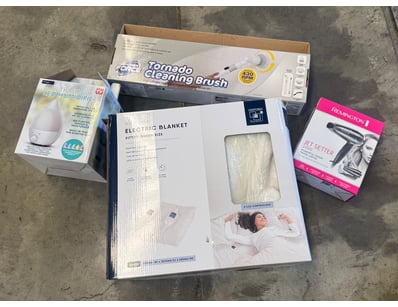 homewares including hair dryer, heated blanket, hu...