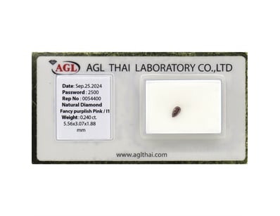 0.24CT CERTIFIED, NATURAL FANCY PURPLE/PINK DIAMON...
