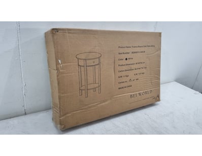 Franco Round Side Table in White by Bei World Furn...