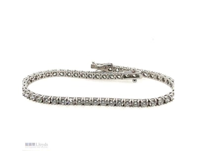 9CT WHITE GOLD (XRF TESTED) DIAMOND TENNIS BRACELE...