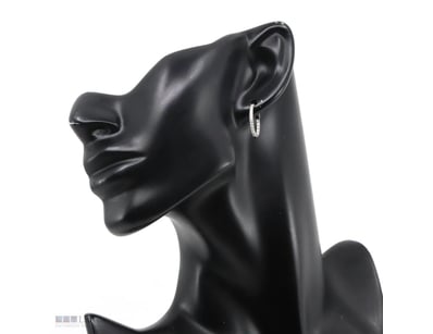 14K WHITE GOLD, 0.55CT TDW DIAMOND, HOOP EARRINGS....