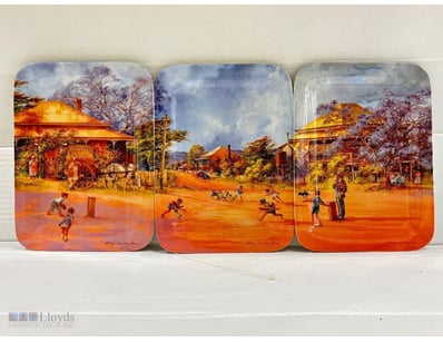 SET OF BRADFORD EXCHANGE PORCELAIN PLATES, NO BALL...