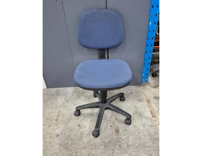 Fabric office chair, blue finish.

