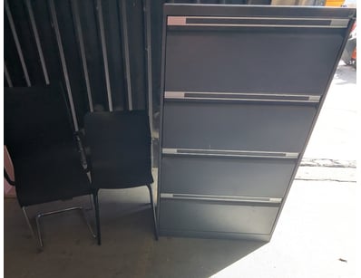 Industrial-style 4-drawer lateral filing cabinet i...