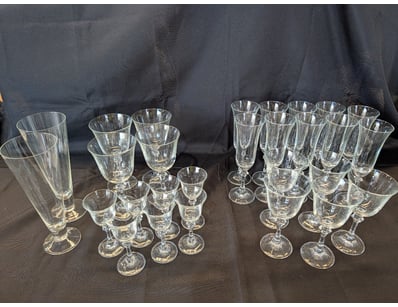 VINTAGE GLASSWARE SET - MIXED STEMWARE COLLECTION...