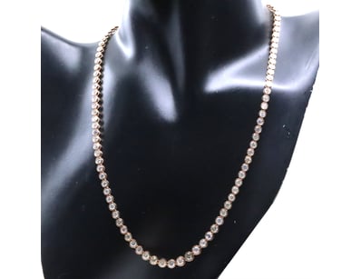 14K ROSE GOLD AND 14.88CT TDW DIAMOND, RIVIERA NEC...
