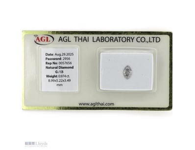 0.974CT CERTIFIED, NATURAL DIAMOND     

Marquise ...