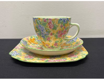 SAMSON SMITH, FLORAL PATTERN. CUP, PLATE & SAUCER ...