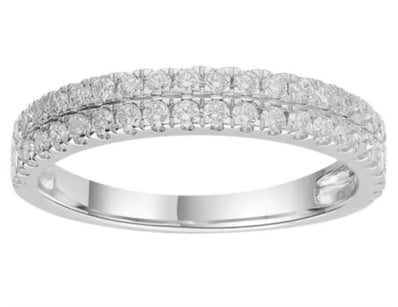 9K WHITE GOLD 0.50CT F VS DOUBLE LAB DIAMOND RING ...
