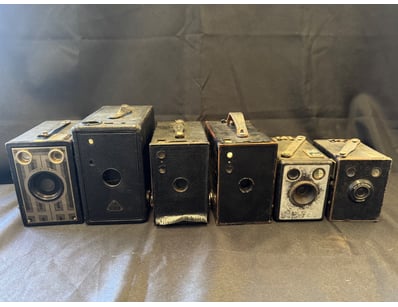 COLLECTION OF SIX VINTAGE BOX CAMERAS

Item Size...