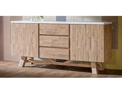 RRP: $1590, Buffet, Concrete with Solid Acacia, Co...