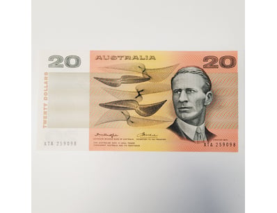 AUSTRALIAN $20 BANKNOTE,  R406B (AUNC)

CV : $27...