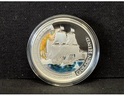 2011 TUVALU GOLDEN HIND 1 OZ SILVER PROOF COIN

...