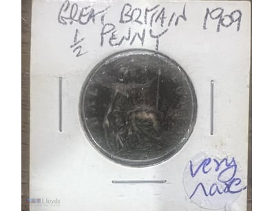 1909 GREAT BRITAIN 1/2 COPPER PENNY-RARE  



2942...