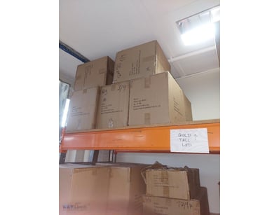 Lot of LED amber glass pillar candles with cream-c...