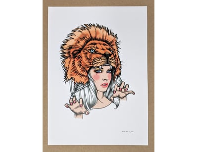 LION-HEADED WOMAN PORTRAIT DRAWING BY RIK LEE

I...