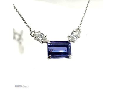 18CT WHITE GOLD (XRF TESTED) TANZANITE AND DIAMOND...