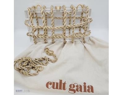 CULT GAIA BESS SHOULDER BAG WITH GOLD CHAIN OVERLA...