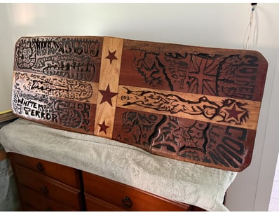 Hand Carved Timber Coffee Table

Note: 1 Leg Broke...