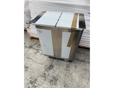 Industrial Bin, on wheels, two separate compartmen...