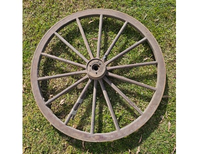 Carriage wheel, 14 spokes 55 inch diameter, 2 inch...