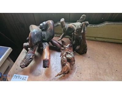 Assorted Timber Carvings, SOLD AS LOT

Note: Foot ...
