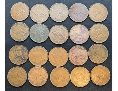 COLLECTION OF AUSTRALIAN COPPER PENNIES

Years R...