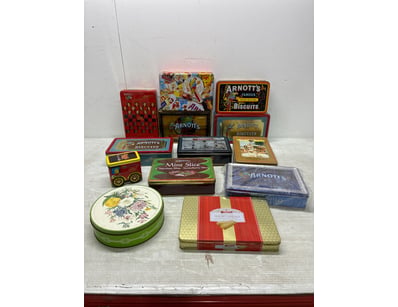 Vintage Arnotts biscuit tin collection comprising ...