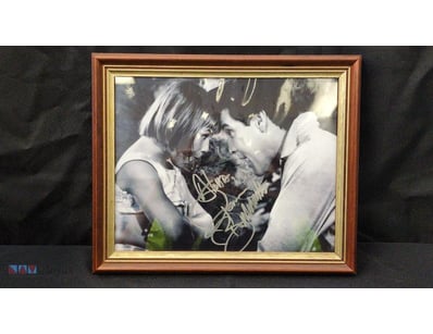 FRAMED AND SIGNED IMAGE OF ELVIS PRESLEY AND DONNA...
