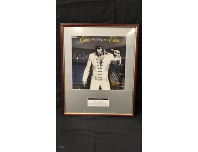 FRAMED ELVIS PRESLEY MEMORABILIA, PHOTO TAKEN FROM...