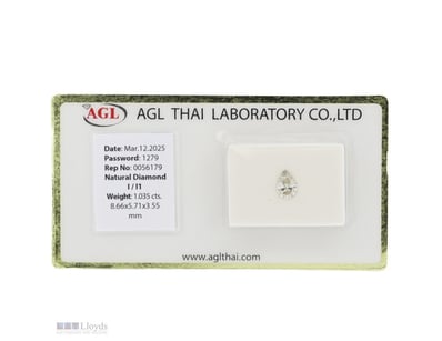 1.035CT CERTIFIED, NATURAL DIAMOND     

Pear Bril...