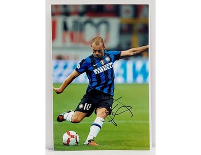 WESLEY SNEIJDER HAND SIGNED INTER MILAN SOCCER/FOO...