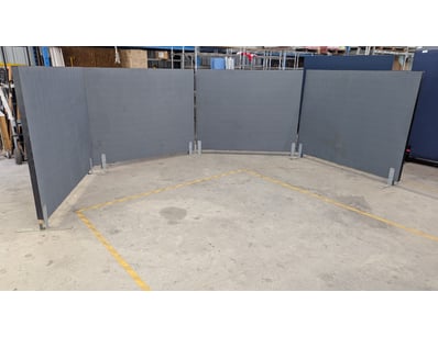 Modular grey acoustic partition panels system feat...