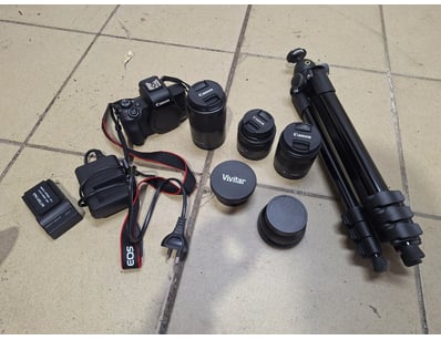 Canon Camera With Accessories

