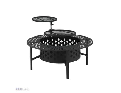 RRP $399. Grillz Fire Pit BBQ Charcoal Smoker Port...