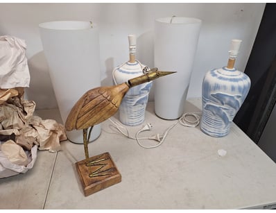 Pair Of Lamps & Stature 

SOLD AS LOT

