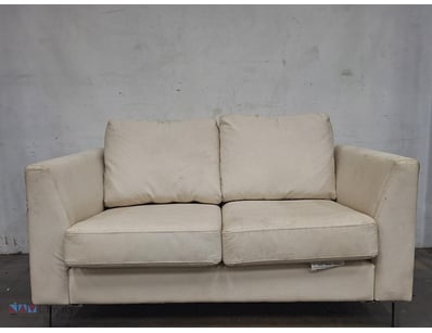 2 Seater Couch, Off White In Colour, Chrome Look L...
