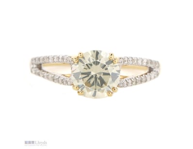 14K YELLOW GOLD, FANCY YELLOW DIAMOND, SPLIT BAND ...