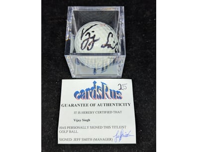 VIJAY SINGH SIGNED GOLF BALL

Condition: Good - ...