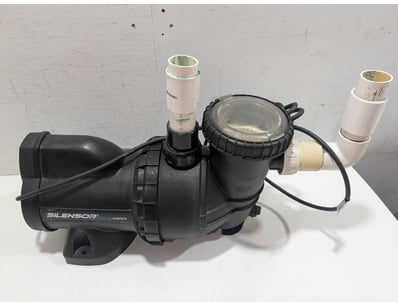 Davey Silensor pool pump system featuring a black ...