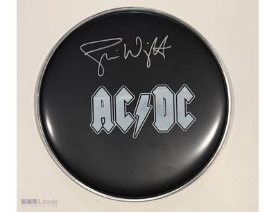 ACDC'S SIMON WRIGHT SIGNED DRUMSKIN 

 Simon Wrigh...